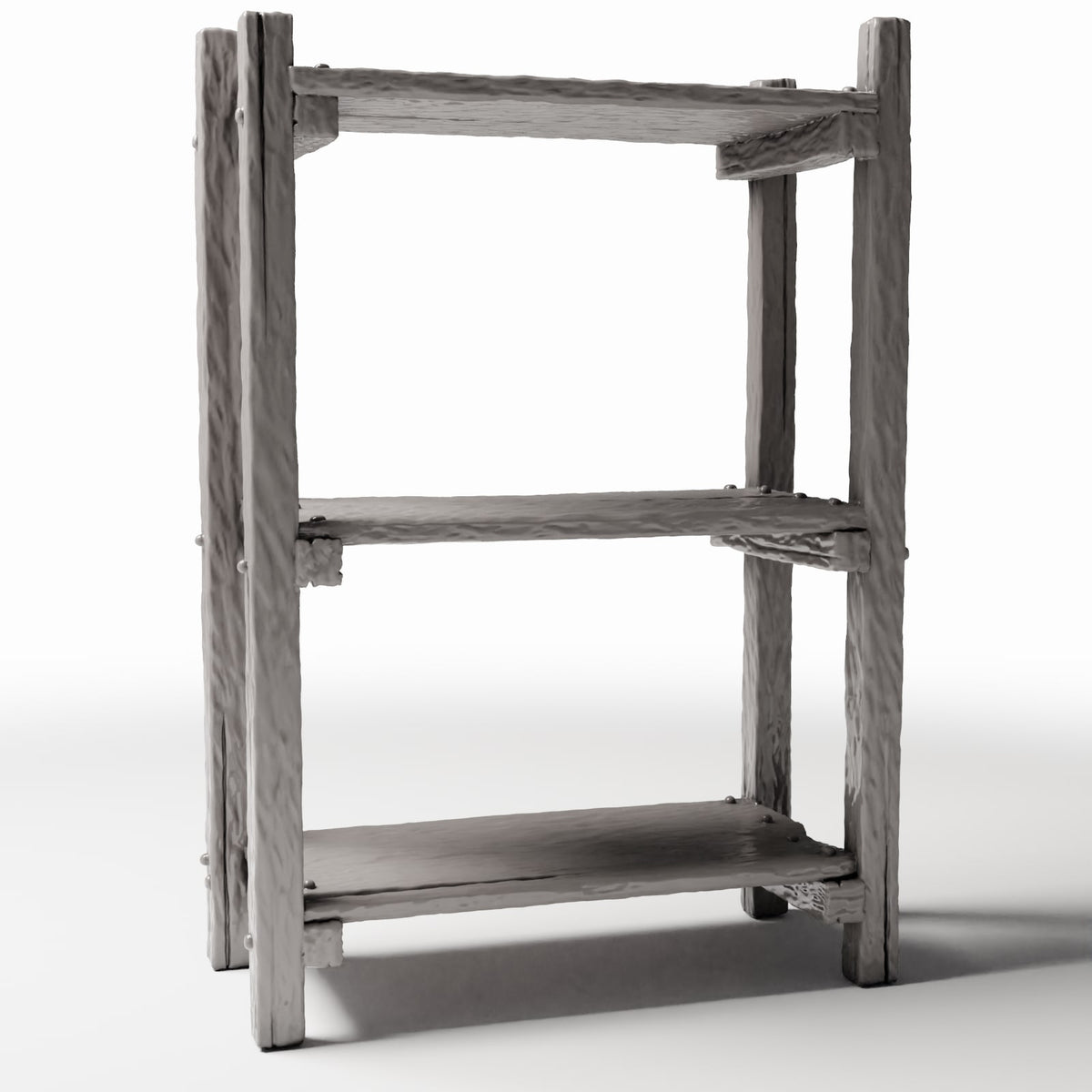 Foto de producto de diorama y modelismo 3: Mobiliario para diorama: estantería rústica en miniatura con soportes en forma de escalera (Ref. 1485D)