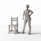 Foto de producto de diorama y modelismo 1: Mobiliario para dioramas: silla rústica de madera en miniatura (Ref. 1492D)