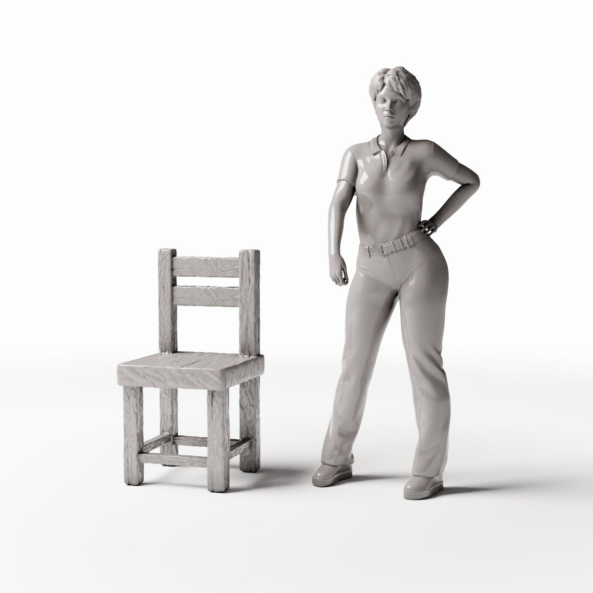 Foto de producto de diorama y modelismo 1: Mobiliario para dioramas: silla rústica de madera en miniatura (Ref. 1492D)