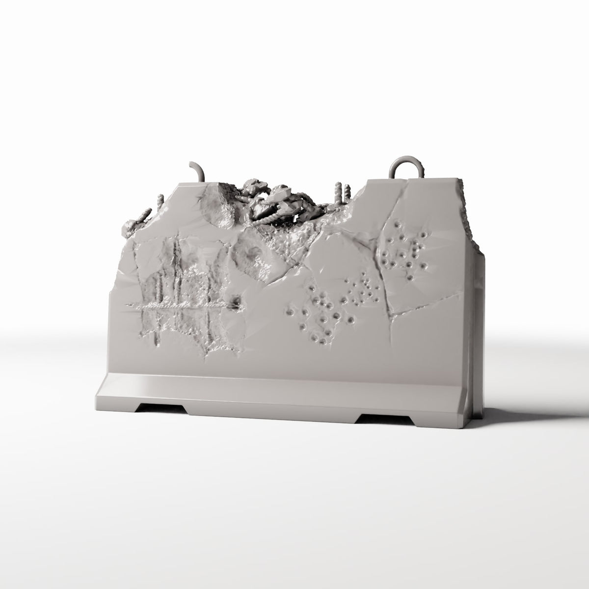 Diorama Modellbau Produktfoto 0: Diorama Militär: Beschädigte Beton-Sperrbarriere für Stadtdiorama (Ref. 1663D)