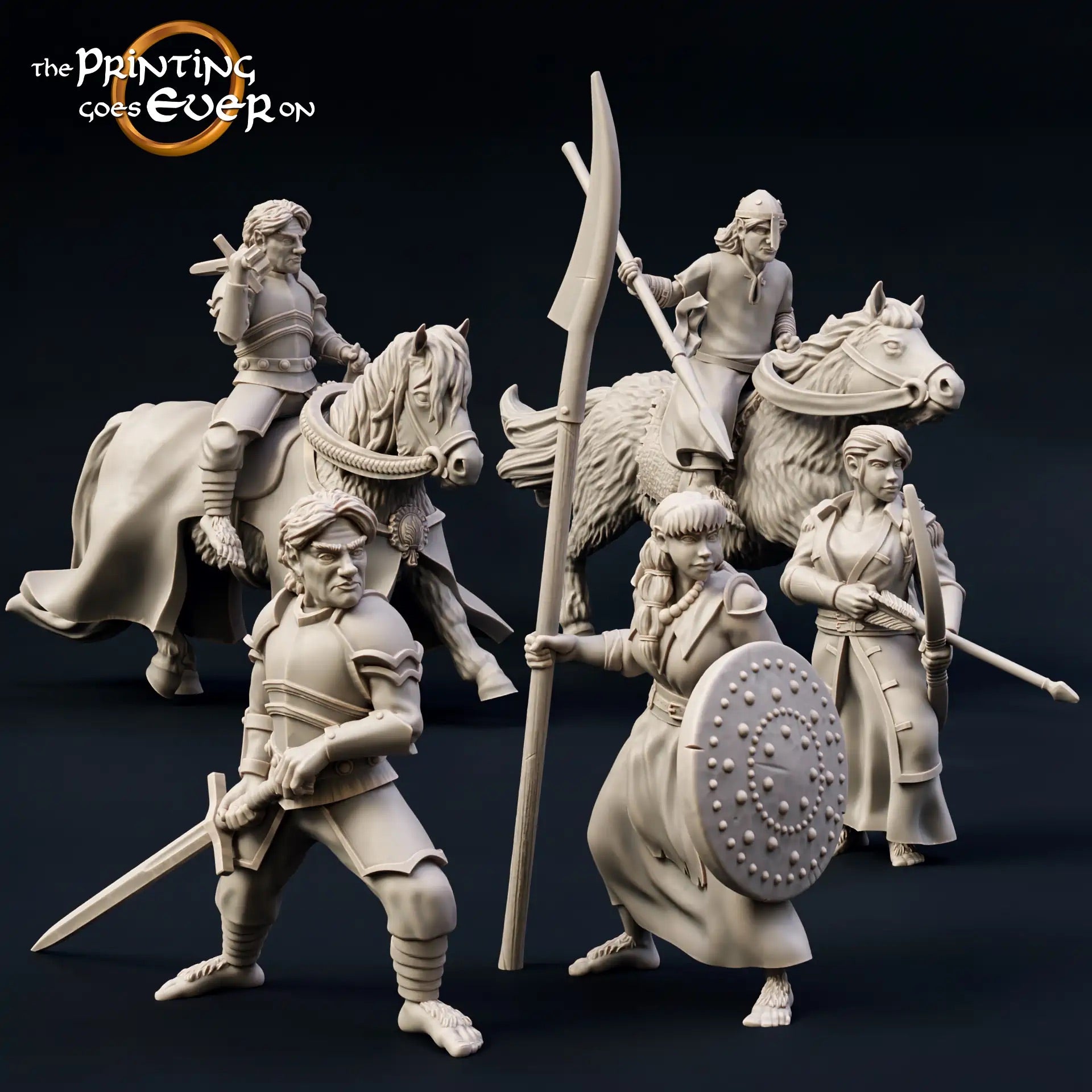 Foto del producto Tabletop 28mm The Printing Goes Ever On (TPGEO) 0: Escuadra de Halflings: Guerreros valientes - Infantería y jinetes