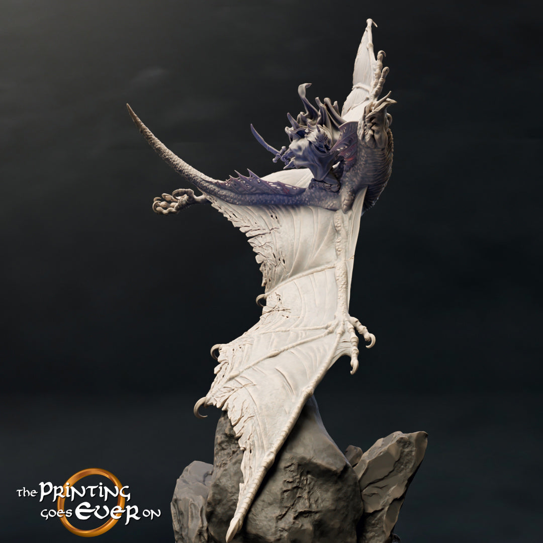 Foto del producto Tabletop 28mm The Printing Goes Ever On (TPGEO) 0: Bestia alada: Dragón con jinete - Criatura gigante