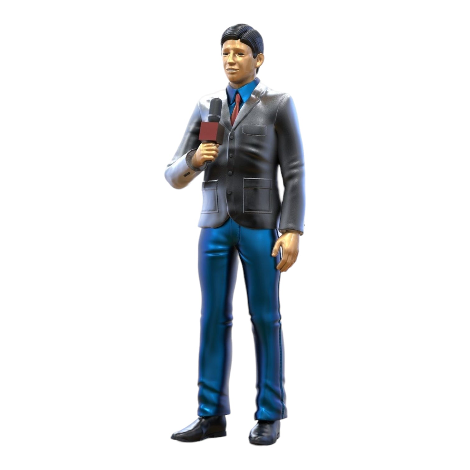 Produktfoto Diorama und Modellbau Miniatur Figur: Reporter Team - Reporter mit Mikro