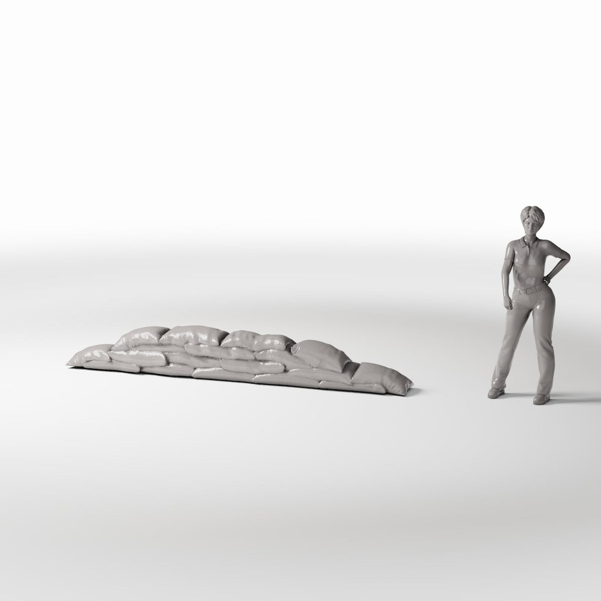 Diorama Modellbau Produktfoto 1: Diorama Militär: Sandsack-Schutzwall für Verteidigungsstellung (Ref. 1784D)