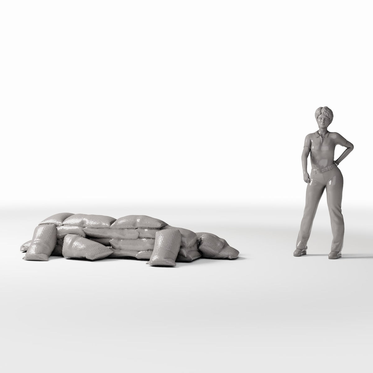 Diorama Modellbau Produktfoto 1: Diorama Militär: Sandsack-Deckung als Verteidigungsstellung (Ref. 1791D)