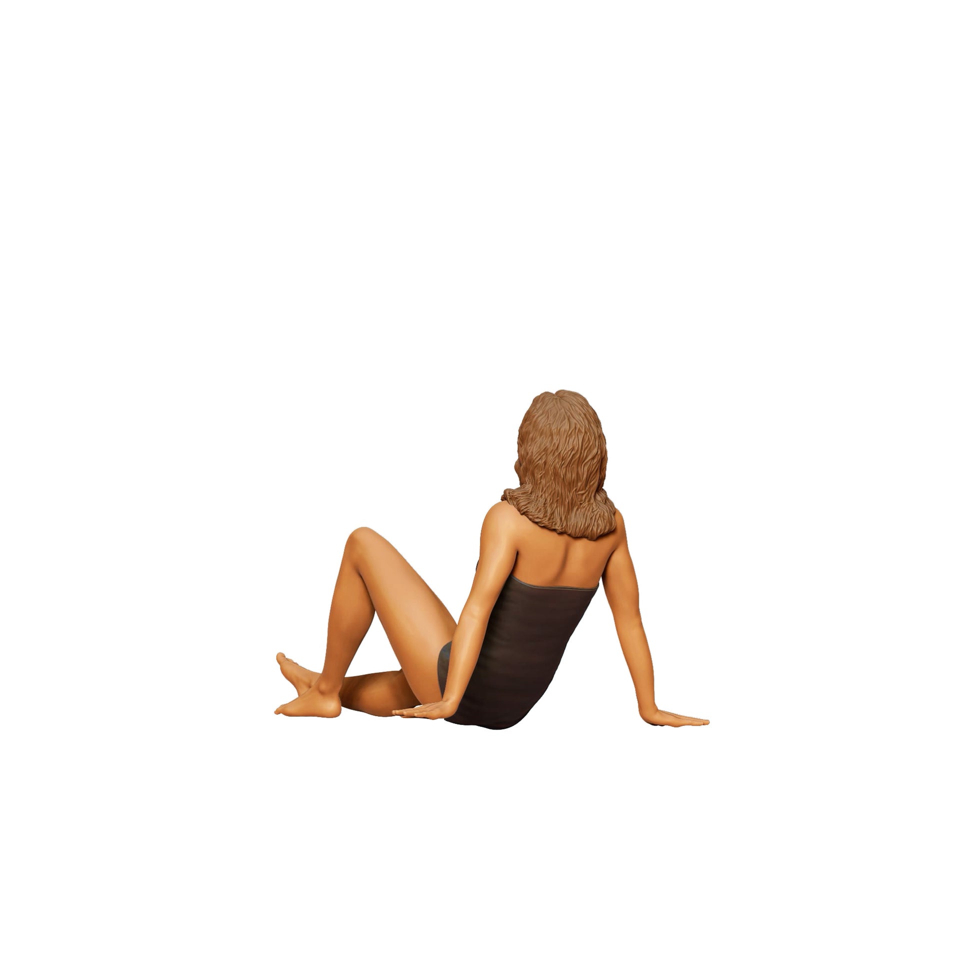 Diorama Modellbau Produktfoto 0: Liegende Frau im Badeanzug – Figur in entspannter Strandpose (Ref. Nr. 435)