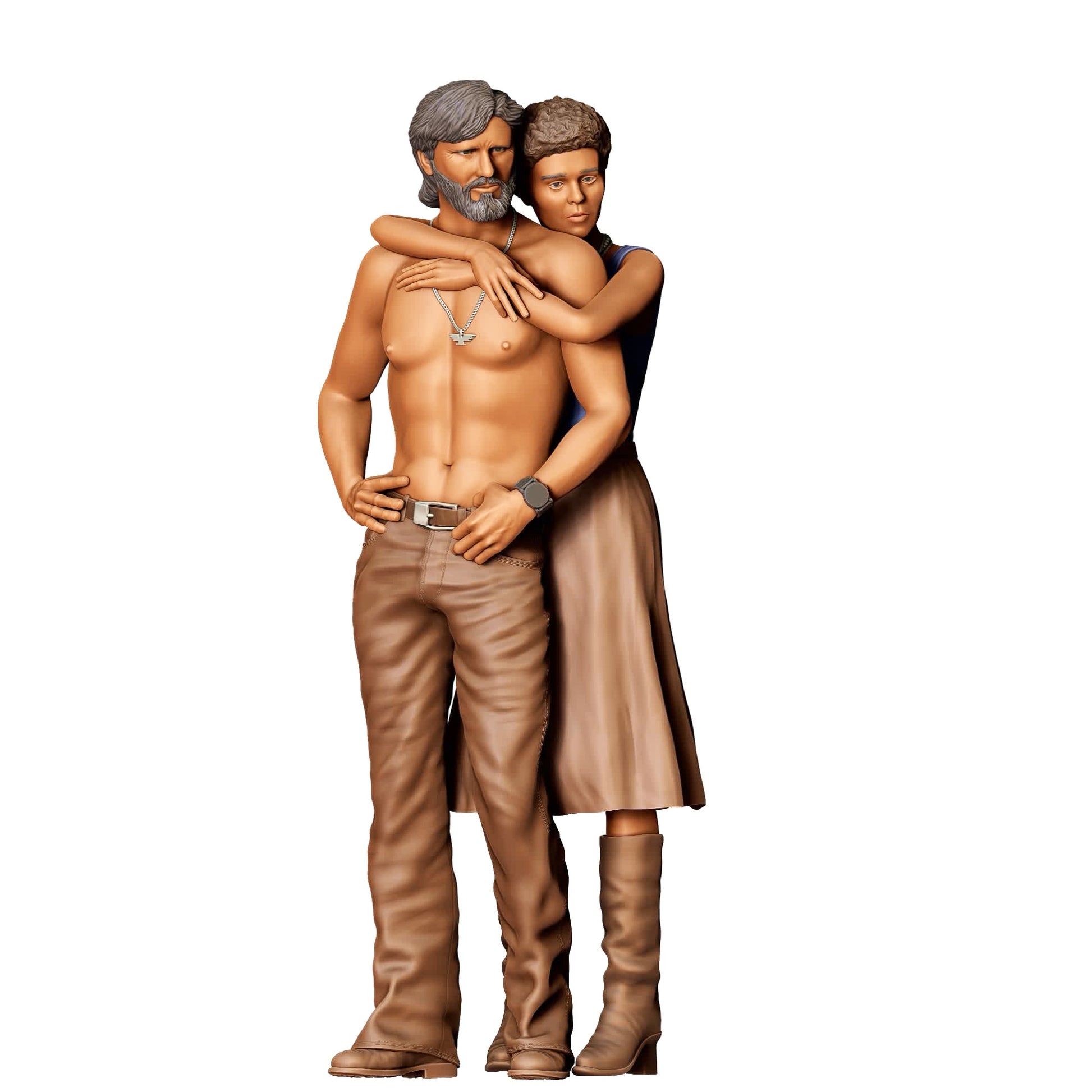Foto del producto 0: Pareja enamorada: Hombre abrazado por mujer con torso desnudo