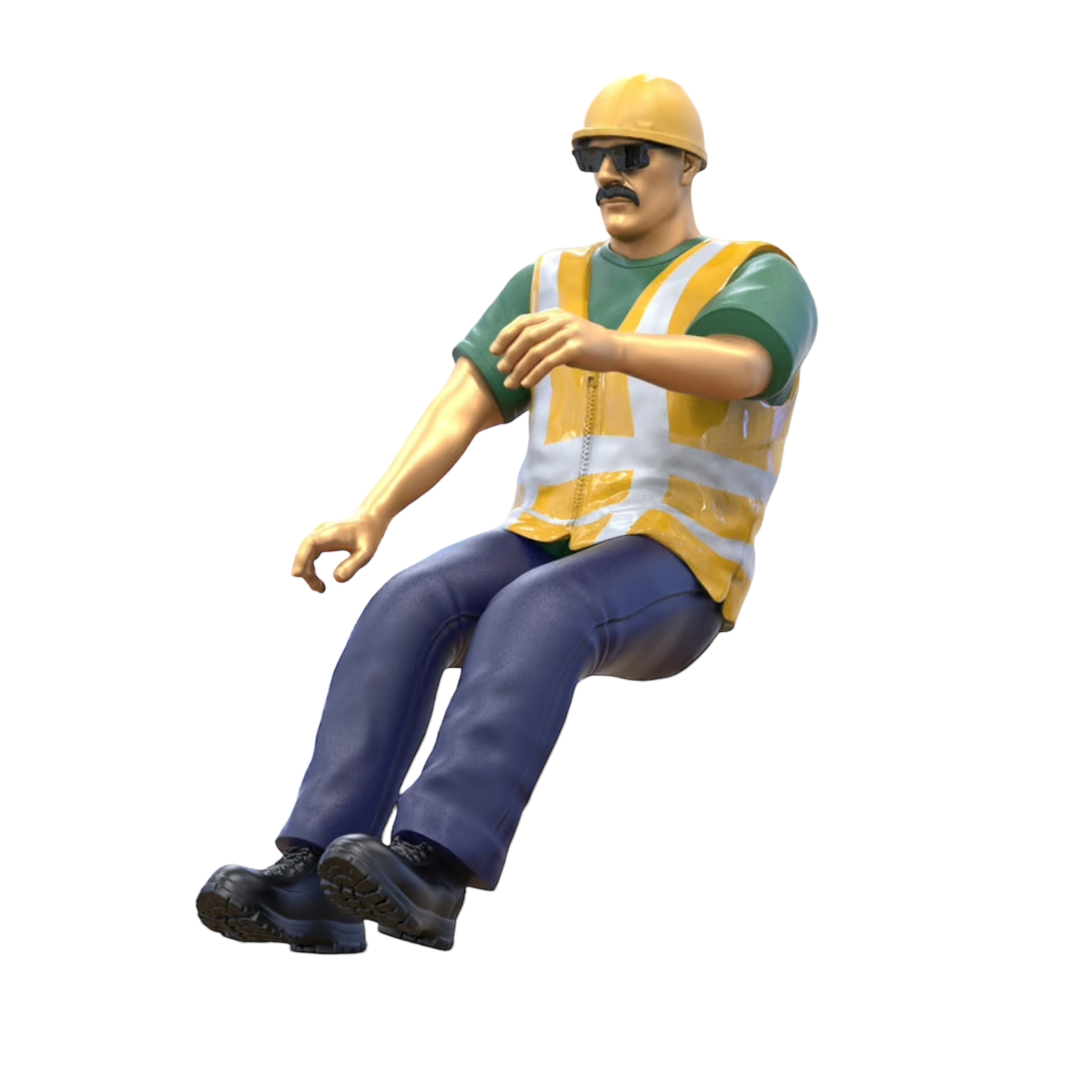 Foto del producto 0: Conductor de obrero - Con casco y gafas de sol - En el vehículo