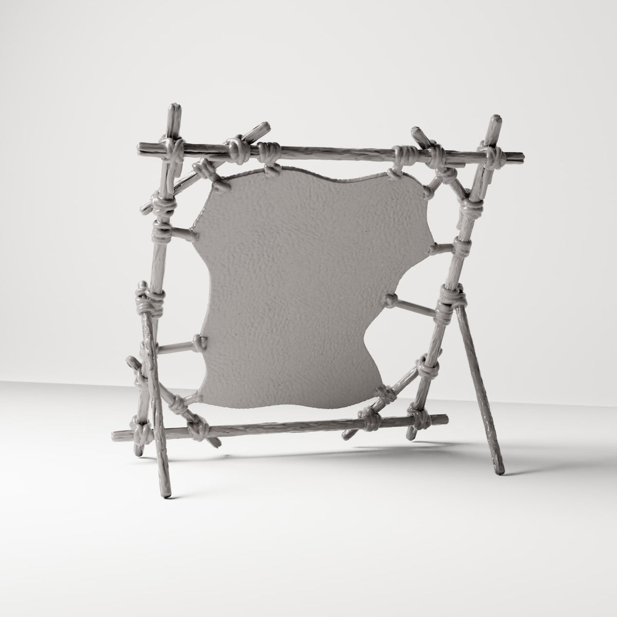 MyPortal 220 3: Diorama de artesanía: bastidor para secar cuero con piel de animal (Ref. 220D)