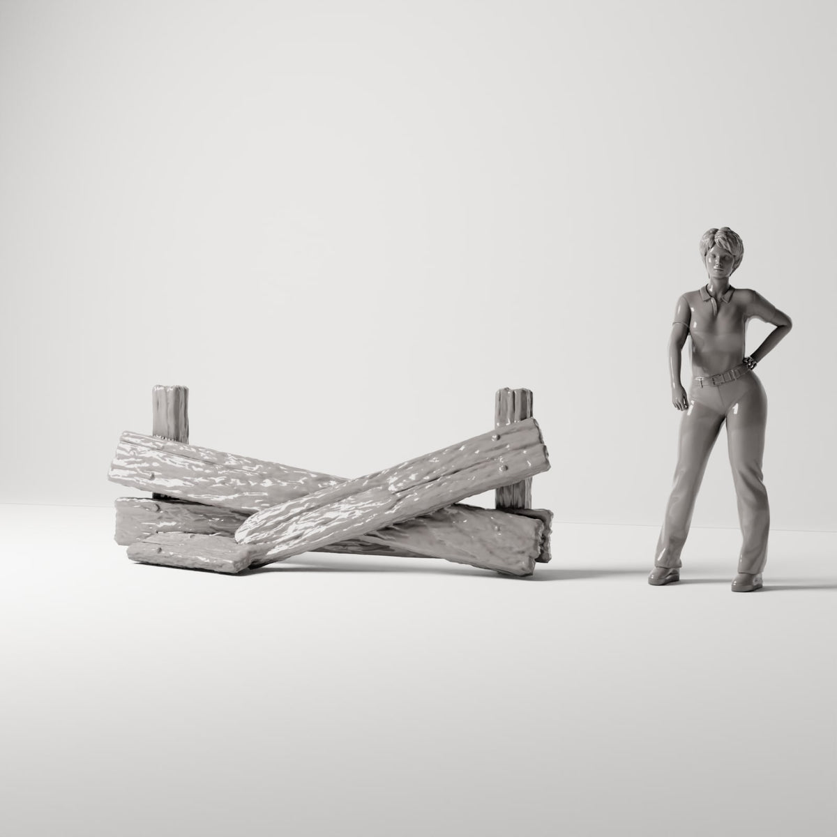 MyPortal 236 1: Terreno para diorama: Barrera de madera rota (Ref. 236D)