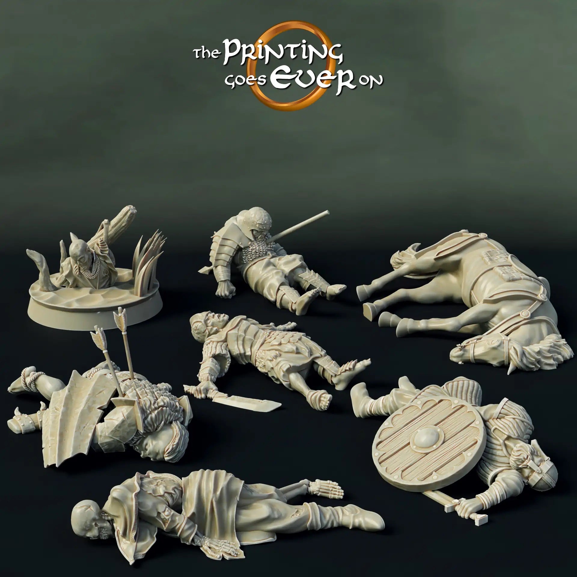 Foto del producto Tabletop 28mm The Printing Goes Ever On (TPGEO) 0: Cuerpos y cadáveres: Restos de un antiguo campo de batalla - Pantanos de los muertos