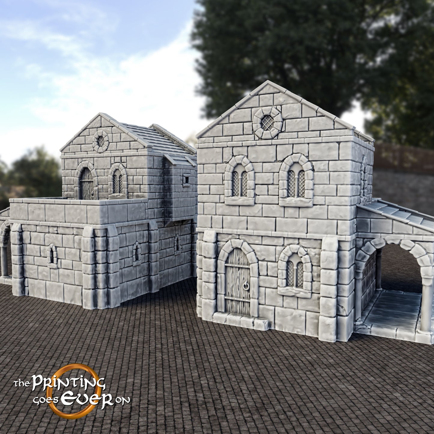 Foto del producto Tabletop 28mm The Printing Goes Ever On (TPGEO) 0: Casa de campo medieval A - Edificio de piedra del reino humano Gonthan - Terreno transitable