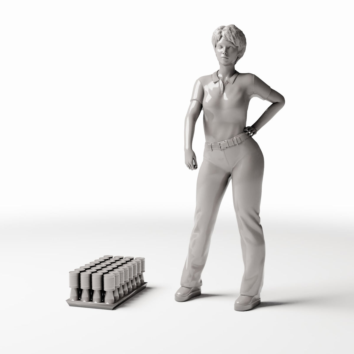 Diorama Modellbau Produktfoto 1: Diorama Lager: Schmale Konservendosen auf Transportpalette (Ref. 261D)