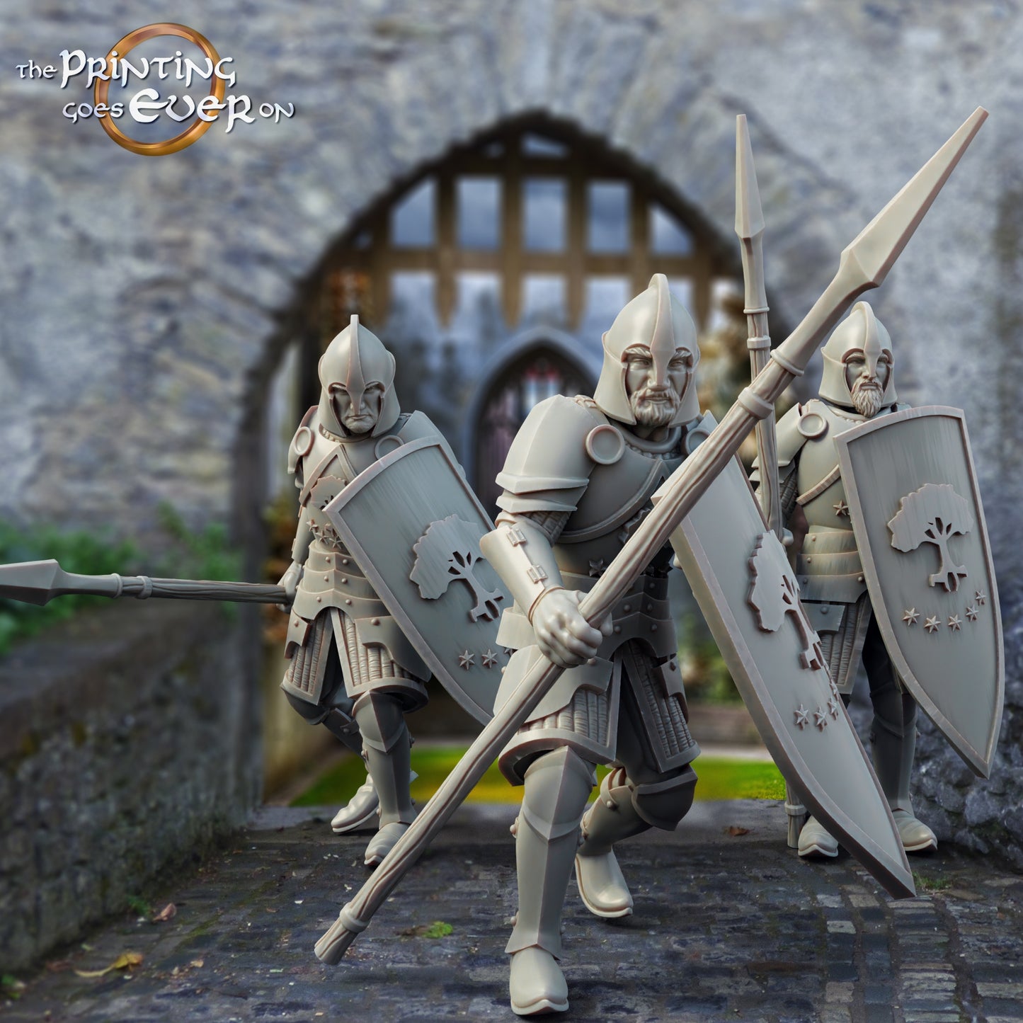 Foto del producto Tabletop 28mm The Printing Goes Ever On (TPGEO) 0: Guardia de Gonthan: Caballeros medievales - Guerreros de la ciudad blanca