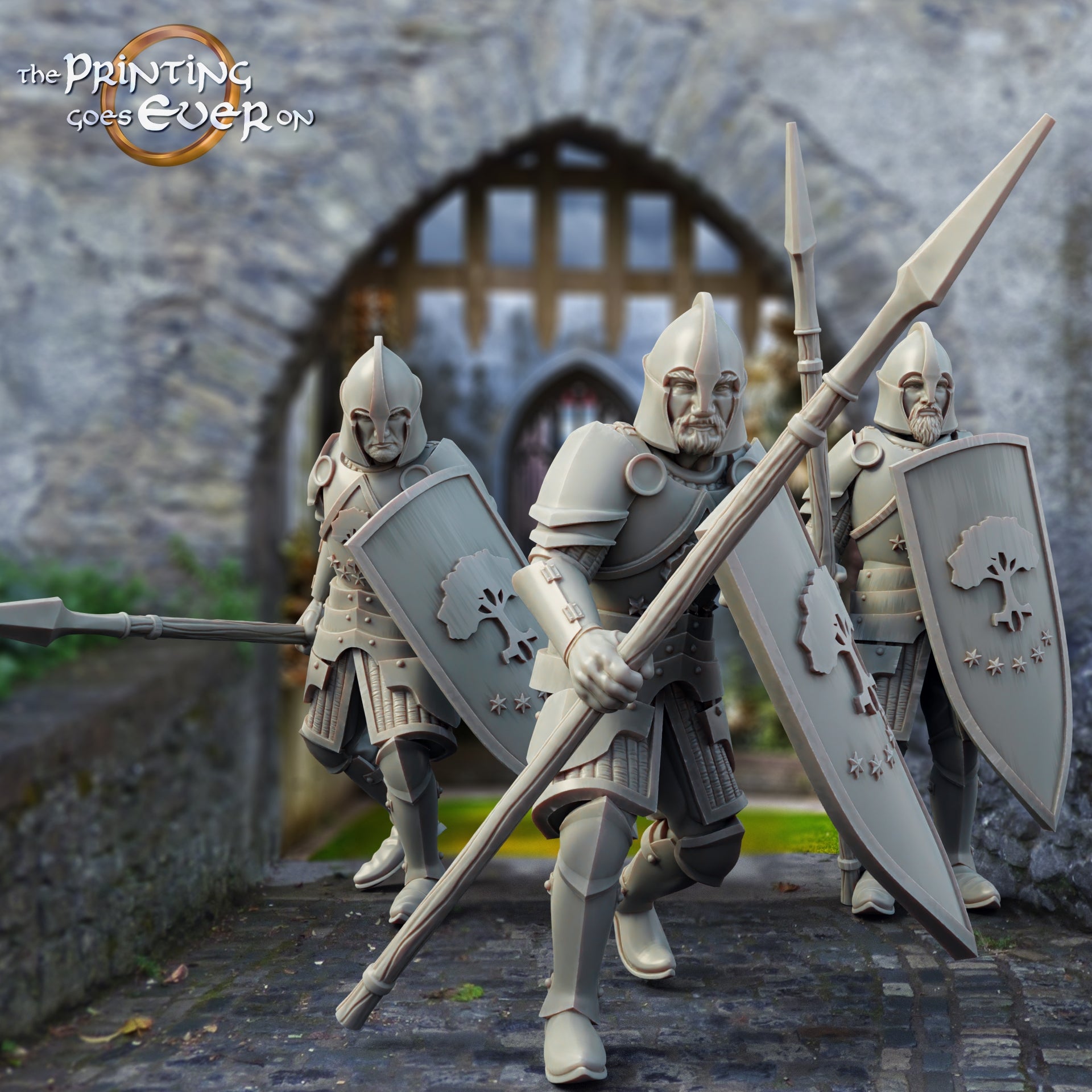 Foto del producto Tabletop 28mm The Printing Goes Ever On (TPGEO) 0: Guardia de Gonthan: Caballeros medievales - Guerreros de la ciudad blanca