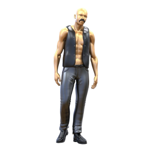 Miniatura de figura Biker/Miembro de banda con chaleco: Calvo (Nº 283)