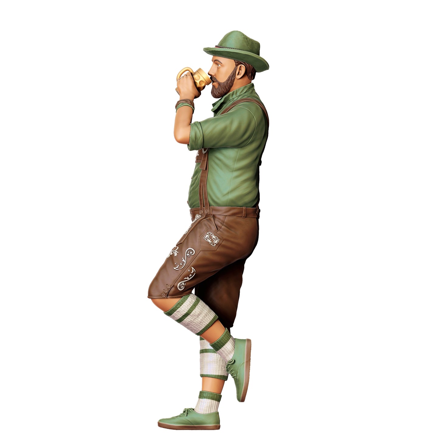Miniatura Oktoberfest: Invitado de la Feria: Hombre con traje tradicional y jarra de cerveza (Nº 289)