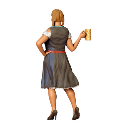 Imagen del producto 5 de 6: Miniatura Figura Oktoberfest: Invitados de la Feria: Mujer con traje tradicional de Dirndl y jarra de cerveza (Nº 290)