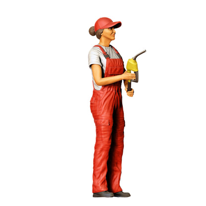 Foto del producto de modelismo en diorama 0: Mecánica en overol – Figura con pistola de combustible y gorra (Ref. Nr. 432)