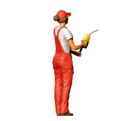 Foto del producto de modelismo en diorama 0: Mecánica en overol – Figura con pistola de combustible y gorra (Ref. Nr. 432)