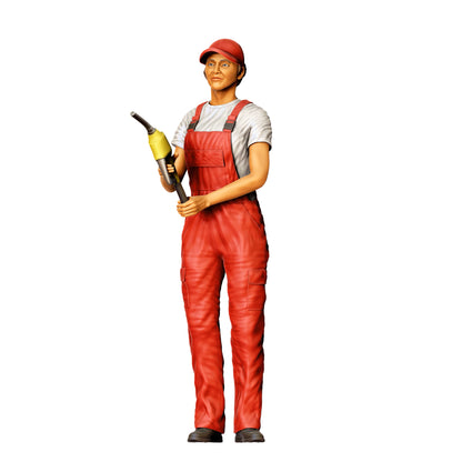 Foto del producto de modelismo en diorama 0: Mecánica en overol – Figura con pistola de combustible y gorra (Ref. Nr. 432)