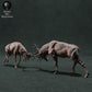 Foto del producto Figura de animal Diorama, Modelismo: 0: Figura de fauna salvaje: ciervos rojos en combate – Diorama de lucha de ciervos (Ref 01_01_71)