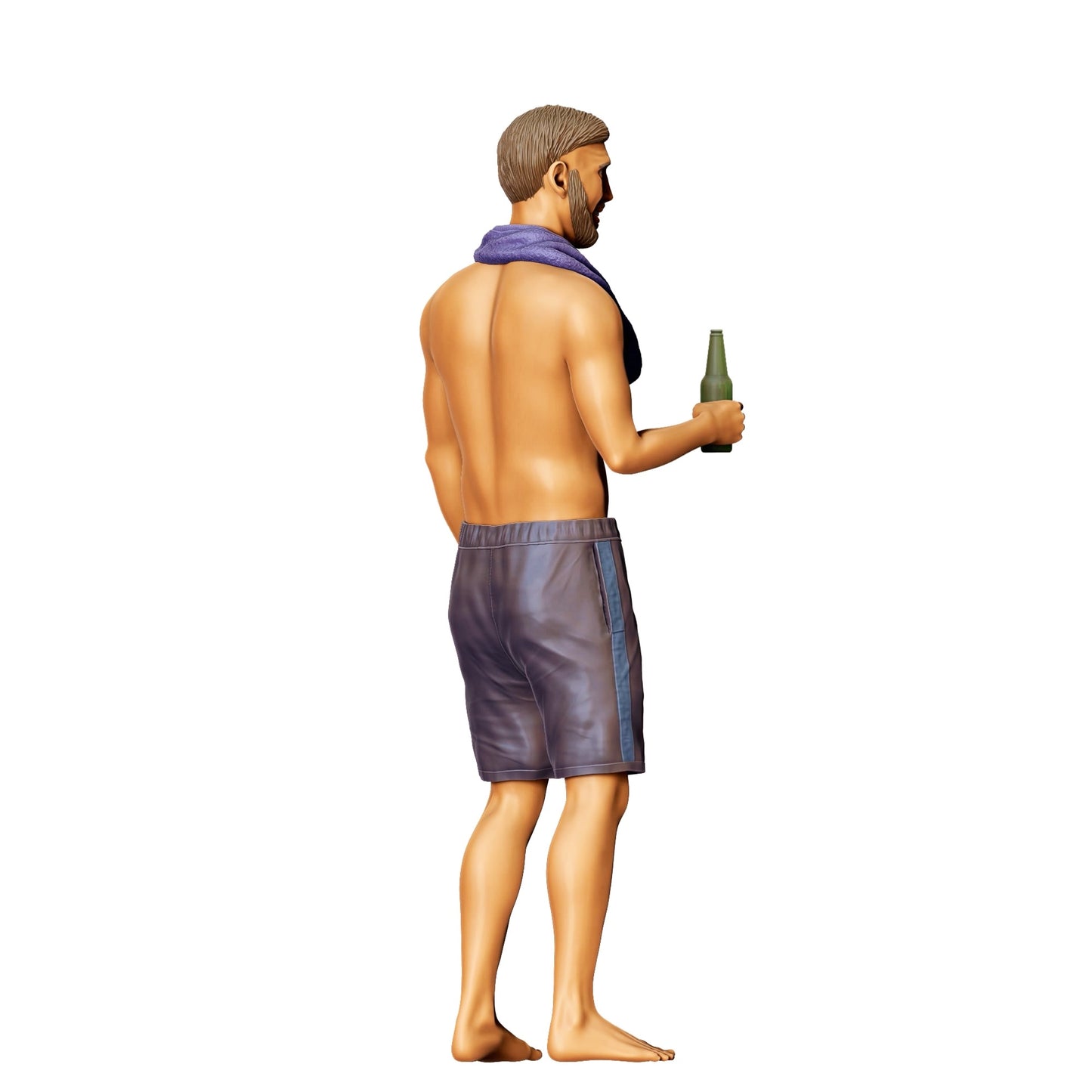 Foto de producto de modelismo de diorama 0: Fiesta en la piscina - Hombre con toalla y botella de cerveza (Ref. Nr. 321)