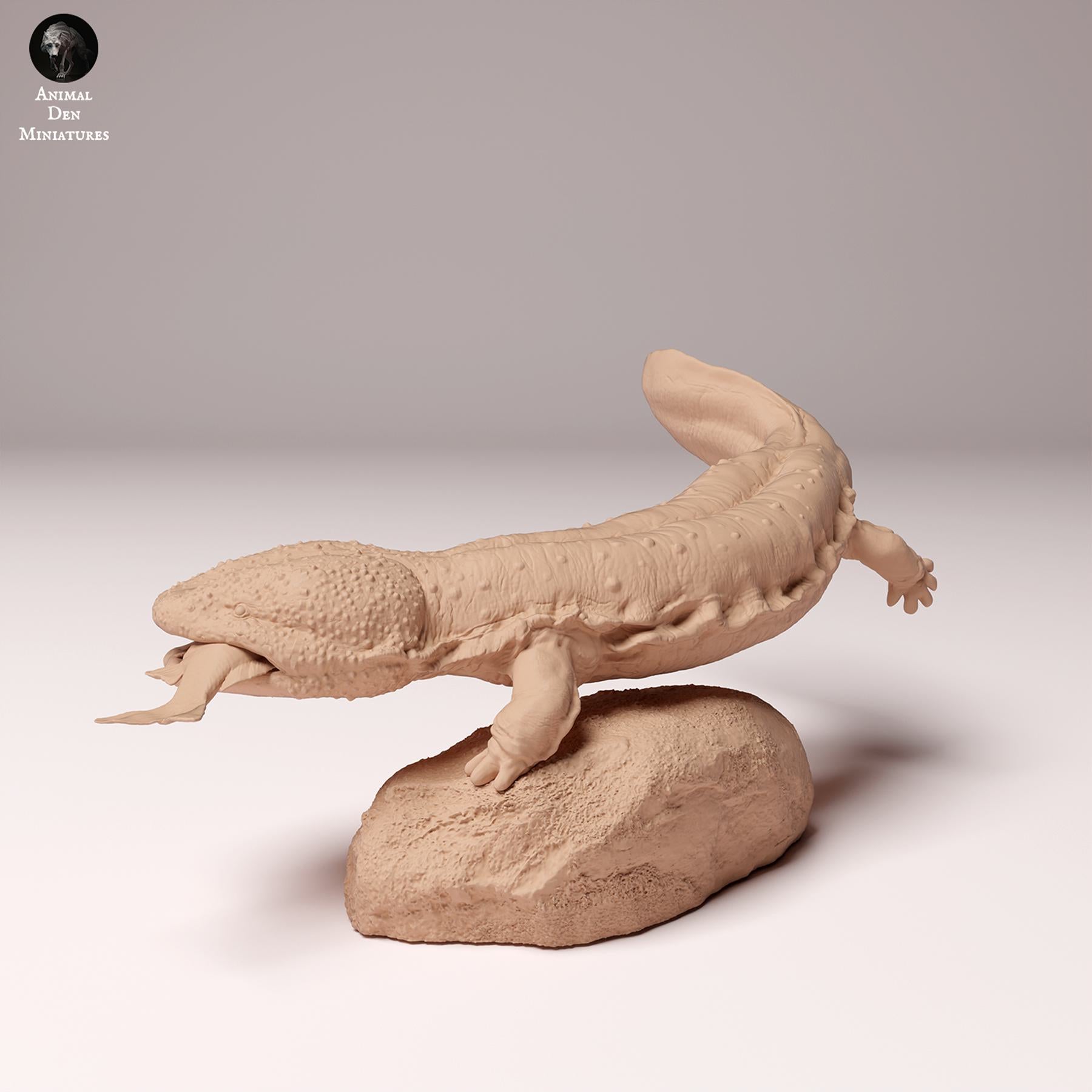 Produktfoto Tier Figur Diorama, Modellbau: 0: Wildtier Figur: Japanischer Riesensalamander mit Fisch (Ref 24_10_03)