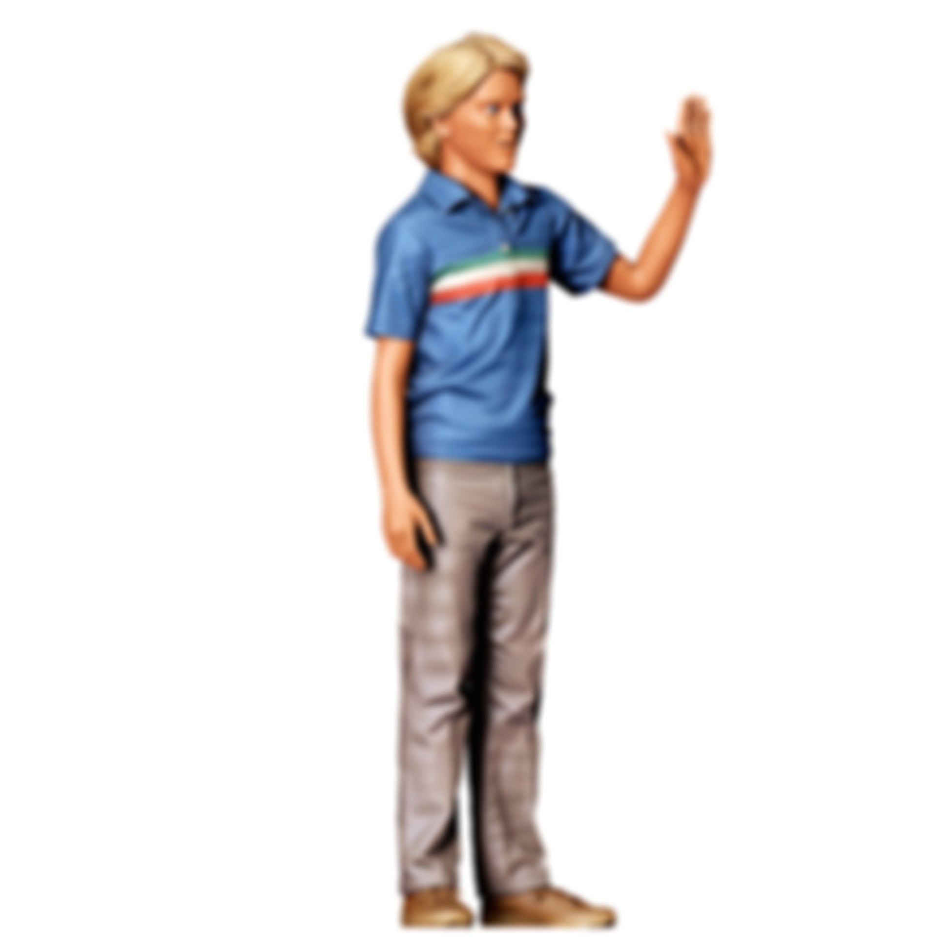 3DP Miniatures 0: Stehende Figur: Passant hebt die Hand zum Gruß (Ref. Nr. 505)
