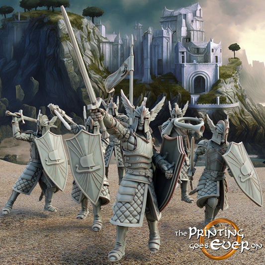 Foto del producto Tabletop 28mm The Printing Goes Ever On (TPGEO) 0: Batallón de Caballeros Cisne: Guerreros medievales - Guardianes de la ciudad blanca