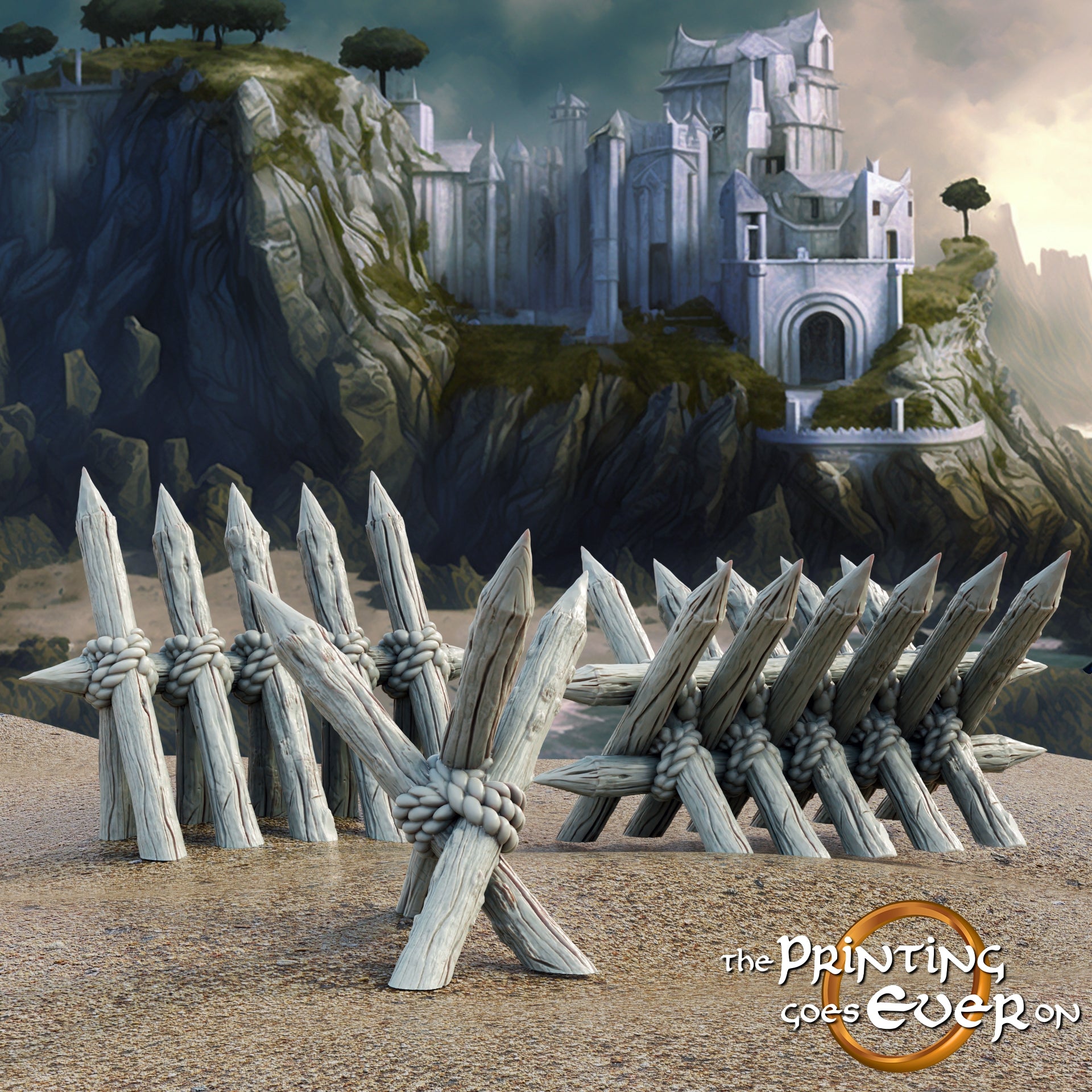 Foto del producto Tabletop 28mm The Printing Goes Ever On (TPGEO) 0: Soporte de almacenamiento: cerca de palisade - elementos de defensa