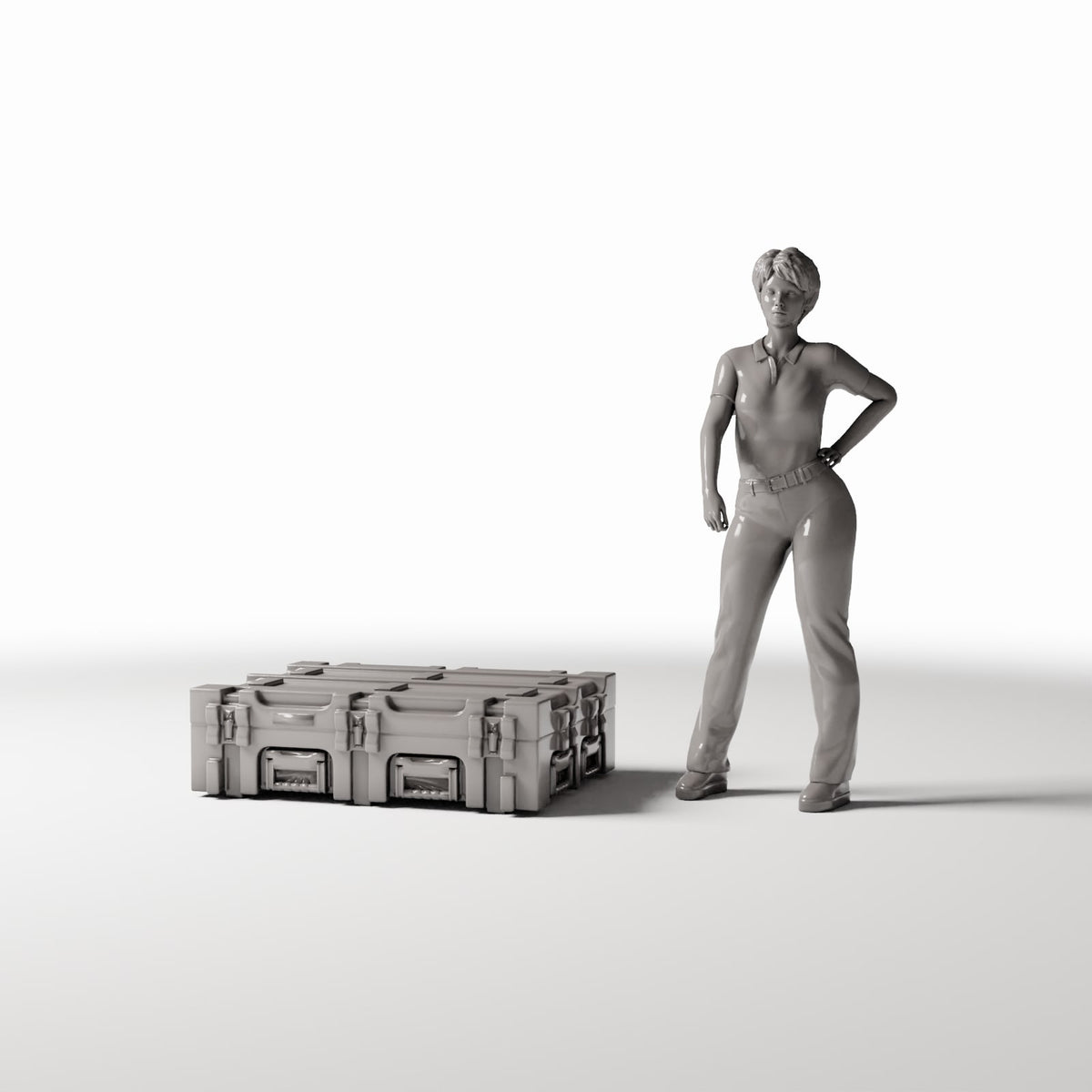 Maquetismo de diorama, foto del producto 1: diorama de almacén: caja de transporte militar con cierres (Ref. 352D)
