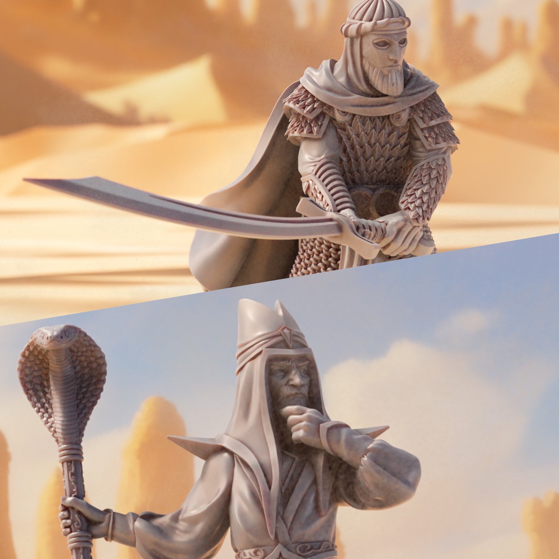 Foto del producto Tabletop 28mm The Printing Goes Ever On (TPGEO) 0: Líder del Este: Capitán y Consejero - Nómadas Orientales del Desierto