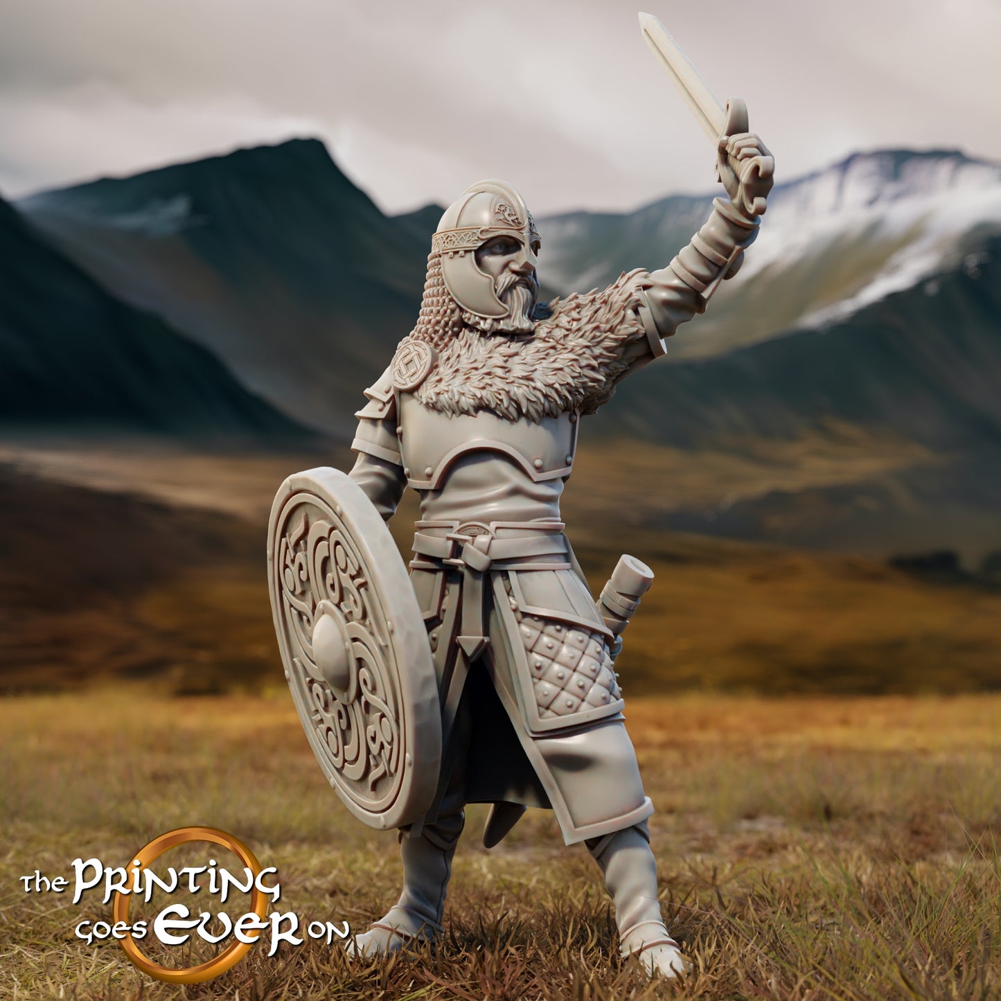 Foto del producto Tabletop 28mm The Printing Goes Ever On (TPGEO) 0: Rey Teobald a caballo y a pie: Poderoso rey de los humanos