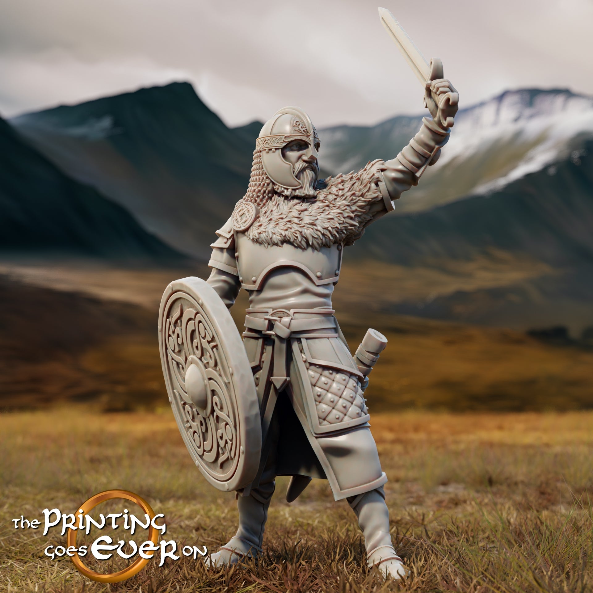 Foto del producto Tabletop 28mm The Printing Goes Ever On (TPGEO) 0: Rey Teobald a caballo y a pie: Poderoso rey de los humanos