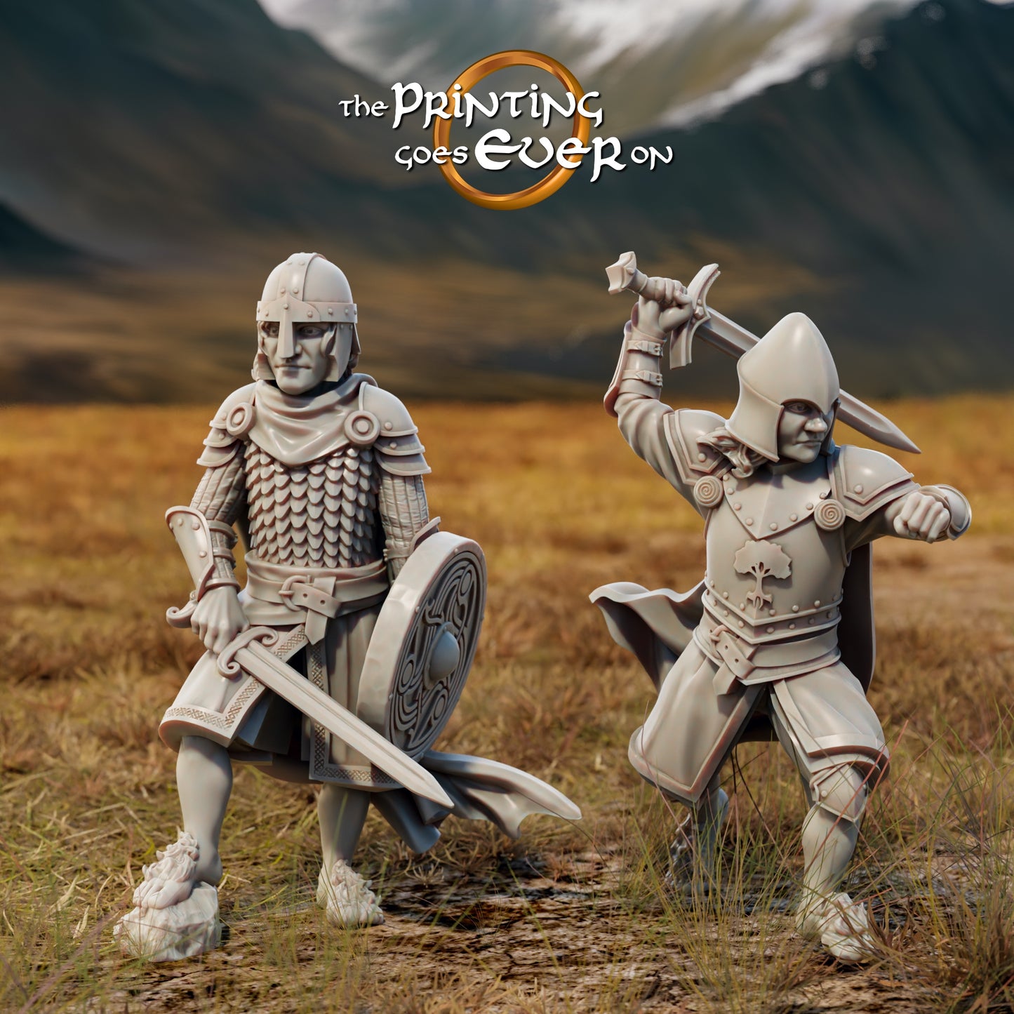 Foto del producto Tabletop 28mm The Printing Goes Ever On (TPGEO) 0: Mippin y Perry: Valientes halflings en armadura de batalla