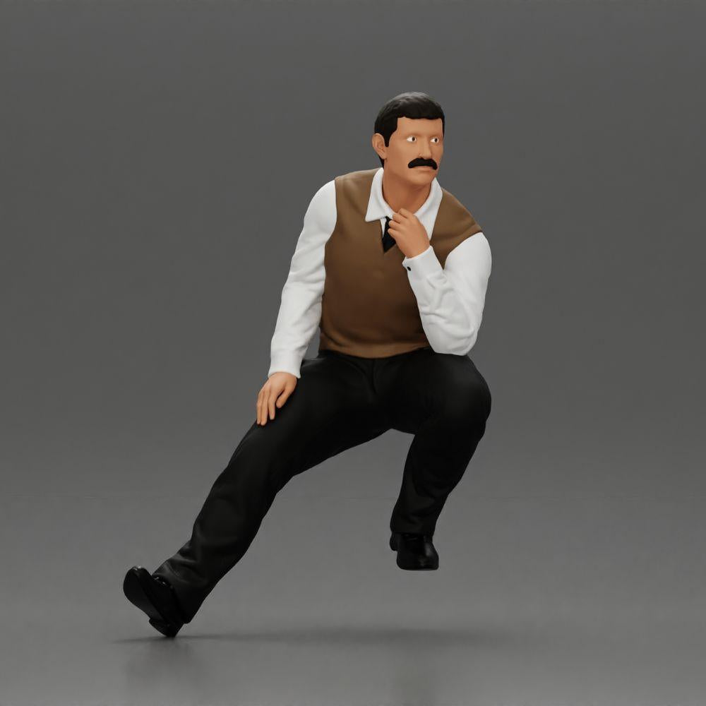 Foto del producto de modelismo de diorama 0: Figura de diorama: Hombre turco con corbata y chaleco, medio arrodillado (Ref Nr. A72)