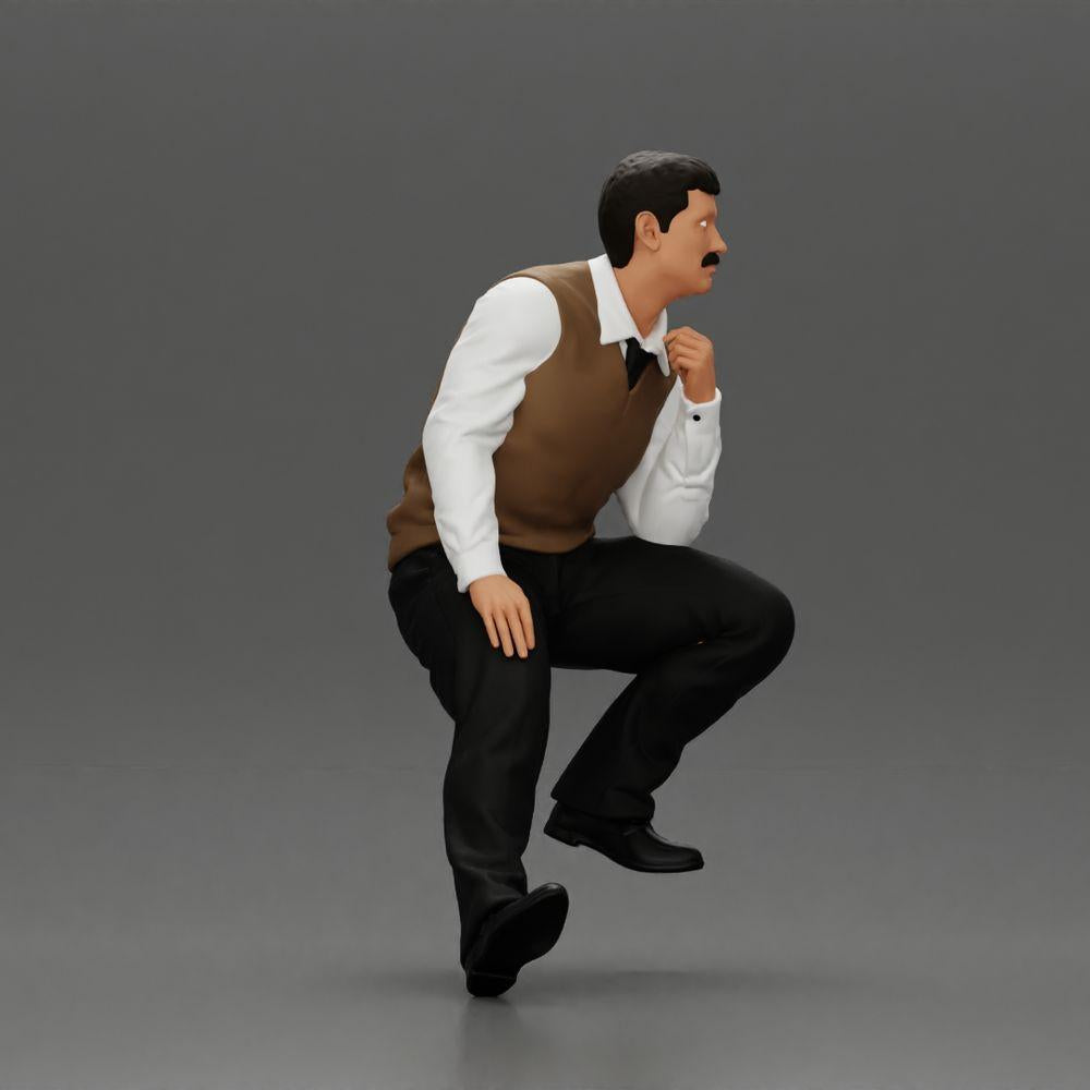Foto del producto de modelismo de diorama 1: Figura de diorama: Hombre turco con corbata y chaleco, medio arrodillado (Ref Nr. A72)
