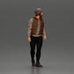 Foto del producto de modelismo de diorama 1: Figura de diorama: Hombre barbudo con ropa de invierno, caminando - Miniatura de diorama (Ref Nr. A129)