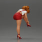 Foto del producto de modelismo de diorama 1: Figura de diorama: Miniatura - Mujer poniéndose un tacón rojo, pose de pie para diorama (Ref Nr. A112)