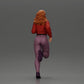 Foto del producto de modelismo de diorama 2: Miniatura de diorama: Niña corriendo con cabello largo en chaqueta (Ref Nr. A96)