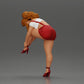 Foto de producto de modelismo de diorama 3: Figura de diorama: Miniatura - Mujer poniéndose un tacón rojo, pose de pie para diorama (Ref Nr. A112)