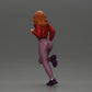 Foto de producto de modelismo de diorama 3: Miniatura de diorama: Niña corriendo con cabello largo en chaqueta (Ref Nr. A96)