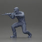 Foto de producto de modelismo de diorama 6: Figura de diorama: Miniatura arrodillada con rifle - pose táctica defensiva para diorama (Ref Nr. A140)