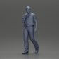 Modelo de diorama foto de producto 6: Figura en miniatura caminando, hombre con pañuelo y chaleco para diorama - detallado (Ref Nr. A65)