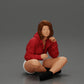 Diorama Modelismo Foto de Producto 12: Miniatura de Diorama: Mujer sentada en chaqueta y pantalones cortos con paraguas abierto (Ref Nr. A85)