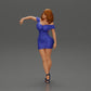 Diorama modelismo foto de producto 0: figura de diorama: miniatura de diorama - figura con vestido azul y tacones en pose elegante (Ref Nr. A127)
