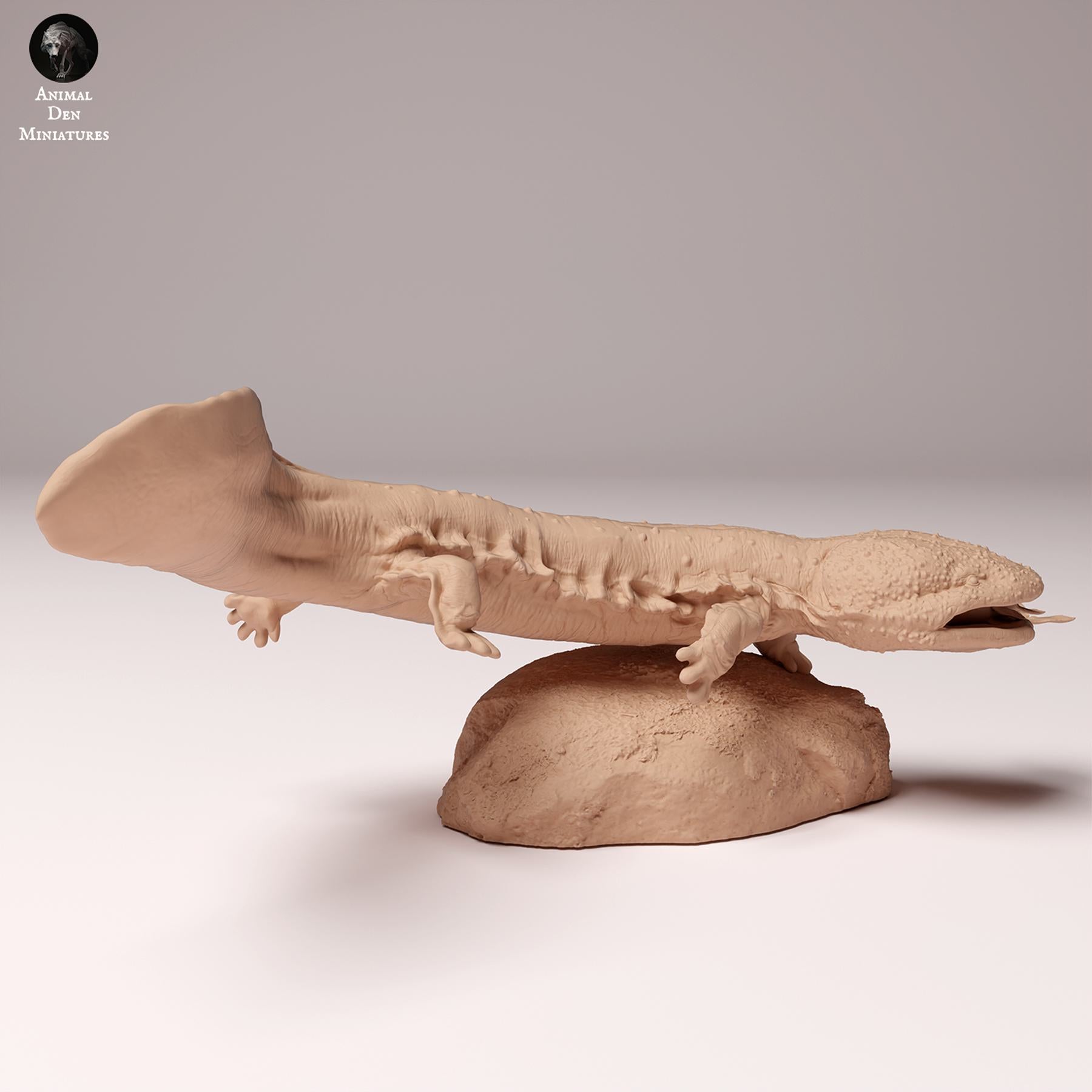 Produktfoto Tier Figur Diorama, Modellbau: 0: Wildtier Figur: Japanischer Riesensalamander mit Fisch (Ref 24_10_03)