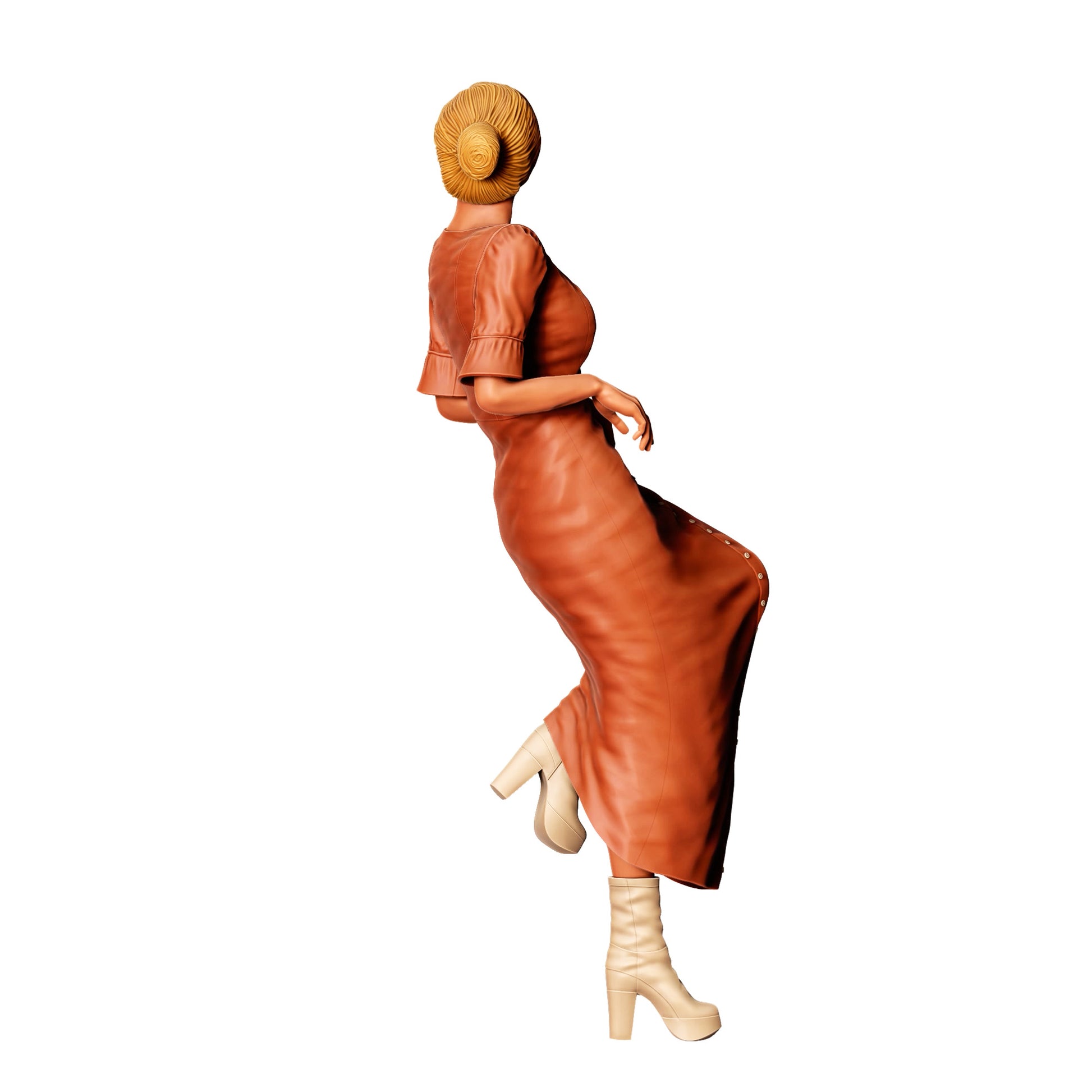 3DP Miniatures 3: Stehende Figur: Frau im langen Kleid & Stiefeln (Ref. Nr. 458)