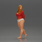 Diorama modelismo foto de producto 1: Figura miniatura femenina para diorama, bikini y camiseta de manga larga, manos atrás (Ref Nr. A53)